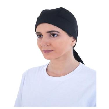 Imagem de Bandana em Tecido Oxford e Ajuste na Cabeça para Cozinheiro (a) Cor:Pr