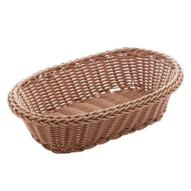 Imagem de Cesta Oval de Rattan Plástico Lyor 24cmx17cmx7cm