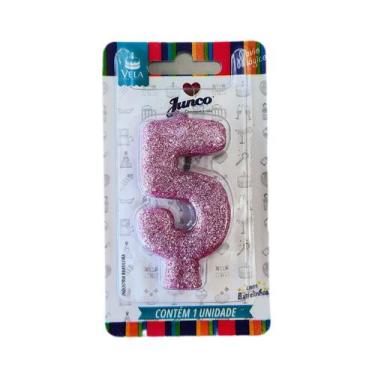 Imagem de VELA ANIVERSARIO ROSA Nº 5 - Junco