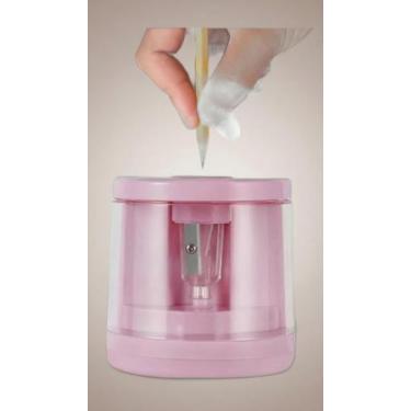 Imagem de Apontador Elétrico a Pilha Para Lápis Com Depósito Rosa - Congratulati