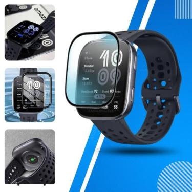 Imagem de Smartwatch Amazfit Bip 6 Mapas Assistente IA Blue Black Com Película d
