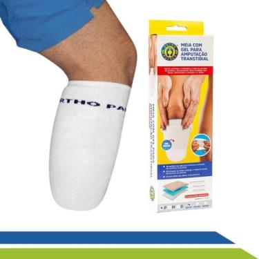 Imagem de Meia para Coto Ortopédica com Gel Prótese Amputação Transtibial Maior 