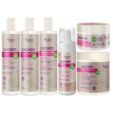 Imagem de Kit Apice Cachos Completo 6 Produtos Com Mousse E Ativador Tratamento 