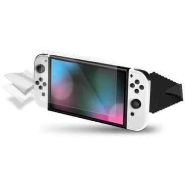 Imagem de BIONIK Protetor de tela para Nintendo Switch (OLED): vidro temperado, dureza de superfície 9H, resistente a arranhões
