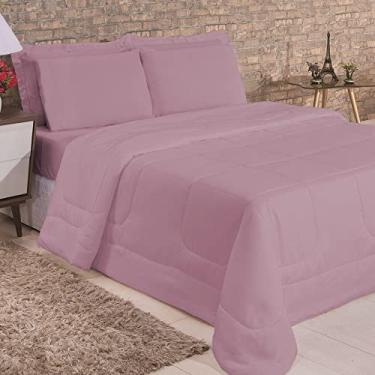 Imagem de Kit Edredom Casal Jogo de Cama Leve Para Verão (5 Peças, Rosê)