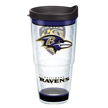 Imagem de Tervis Feito nos EUA com paredes duplas NFL Baltimore Ravens copo isolado mantém as bebidas frias e quentes, 680 g, tradição