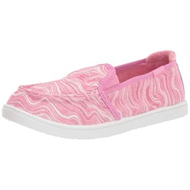 Imagem de Roxy Tênis feminino Minnow sem cadarço, Rosa/Branco Exc, 3 Big Kid