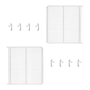 Imagem de Kit - 2 Prateleiras Branca Visa Vn44 Vb40 + 8 Ganchos Suporte - Metalfrio