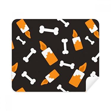 Imagem de Candle Bone Halloween Hallowmas pano de limpeza de tela limpador de tela 2 peças tecido de camurça