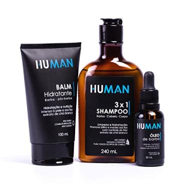 Imagem de Kit para Barba Human - Shampoo 3 em 1 + Balm Hidratante + Óleo de Barba 30ml
