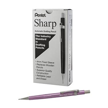 Imagem de Pentel Lápis automático Sharp, pacote com 12, 0,9 mm, rosa escuro metálico