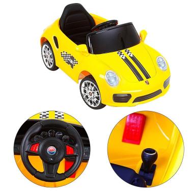 Imagem de Carro Infantil Esporte Luxo Elétrico Amarelo Bang Toys