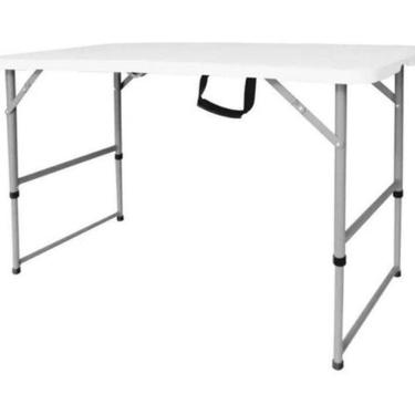 Imagem de Mesa Dobrável Portatil 1,22M Vira Maleta Camping - Branco