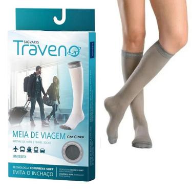 Imagem de Meia 3/4 para Viagem Sigvaris Traveno 170 Fechada