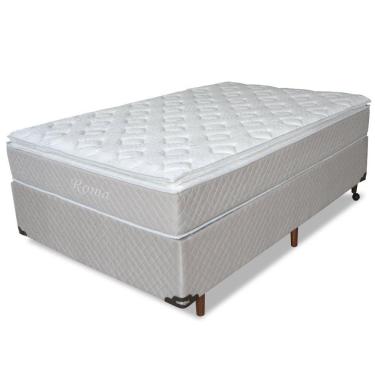 Imagem de Conjunto Box Solteiro Molas Ensacadas com Pillow Top Roma Umaflex
