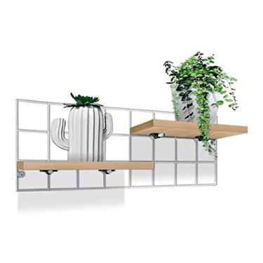 Imagem de Prateleira De Parede Brilon MDF Porta Vaso De Flor 30cm X 15cm Branca