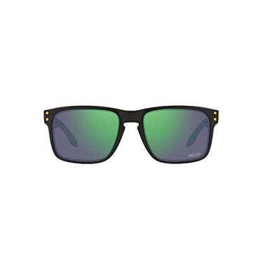Imagem de Óculos de sol Oakley masculinos OO9102 Holbrook Square, preto fosco/Prizm Jade, 57mm