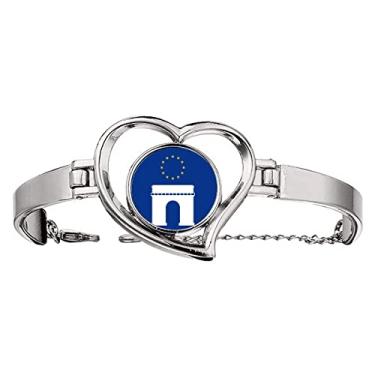 Imagem de N/A N/A Bracelete com símbolo europeu francês do arco do triunfo pulseira coração joia pulseira de arame, medium, metal