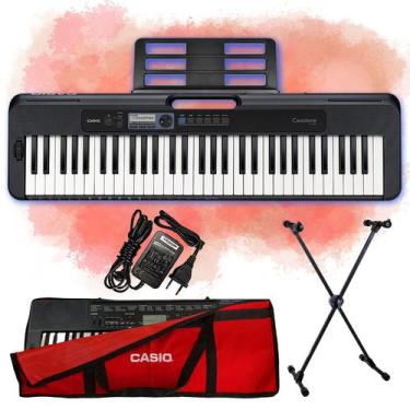 Imagem de Kit Teclado Casio Tone Cts300 Musical  5/8 Completo Vermelho