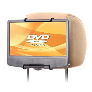 Imagem de Suporte de encosto de cabeça para carro WANPOOL para leitor de DVD portátil, tela giratória e leitor de DVD portátil estilo laptop padrão, bege (leitor de DVD não incluído)