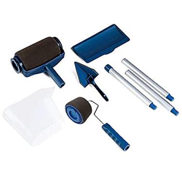 Imagem de Ferramentas de pintura 8 peças sem costura multifuncional pintura escova de canto ferramentas de alça de decoração de parede conjunto de rolos de pintura doméstico fácil de operar, costurado, 8 peças, china