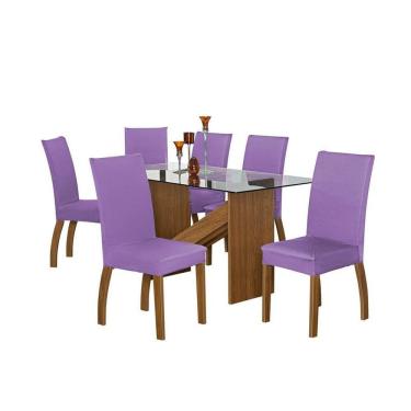 Imagem de Capa De Cadeira Malha Gel - Kit 6 Unidades Lilas