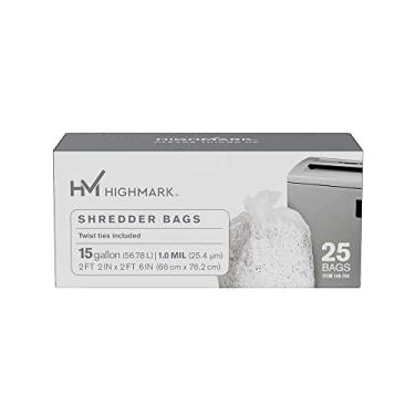 Imagem de Sacos de triturador Highmark, 1 mil, 15 galões, transparente, caixa com 25, DP00704