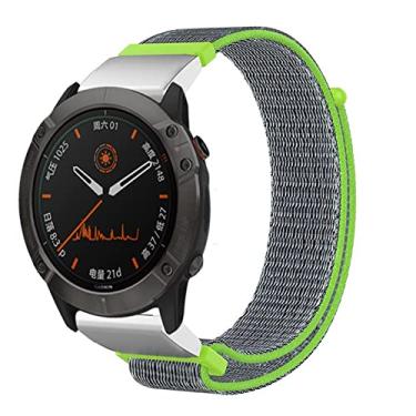 Imagem de GANYUU 22mm 26mm Pulseira de nylon para Garmin Fenix 7 7X 6 6X Pro Fenix 5 5X Plus 3 3HR Forerunner 935 945 D2 Bravo Pulseira de relógio inteligente de liberação rápida (Cor: verde