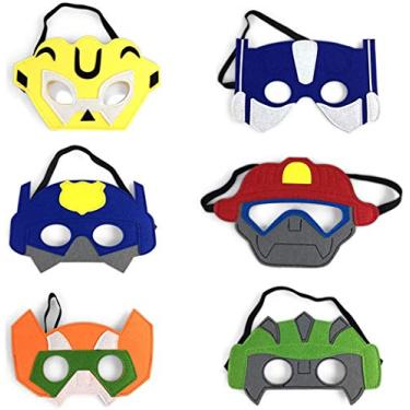 Imagem de Máscaras de feltro Rescue Bots para lembrancinhas de festa de aniversário e fantasias de vestido conjunto com 12
