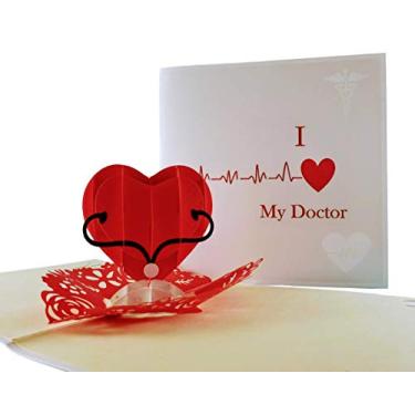 Imagem de Cartão de felicitações iGifts And Cards Unique I Heart My Doctor 3D – Obrigado, feliz aniversário, apreciação, parabenos, meio dobrado, amor, engraçado, melhor, médico, cuidados de saúde, hospital, maravilhoso, especial