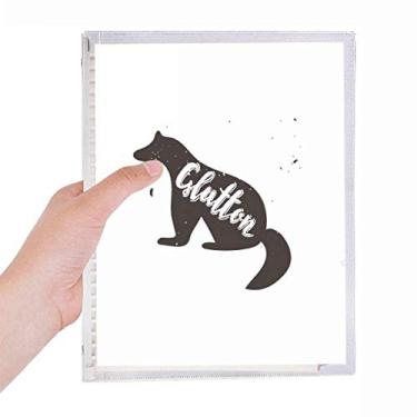 Imagem de Caderno de animais Glutton preto e branco diário de folhas soltas recarregáveis