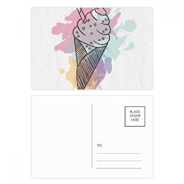 Imagem de Aquarela Biscuits Bar Cones Sorvete Conjunto de cartão postal Cartão de agradecimento