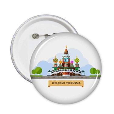 Imagem de Broche de ilustração de catedral da Rússia com botão de distintivo, decoração de acessórios, 5 peças