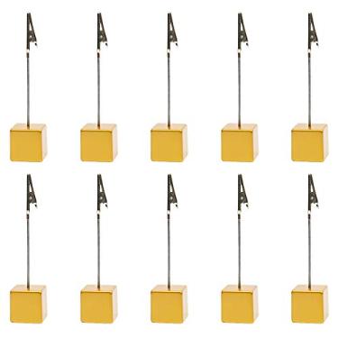 Imagem de 10pcs Table Number Holder Name Place Card Holder Memo Clip Holder Stand Note Holder Pictures Card Paper Menu Clip(Gold)