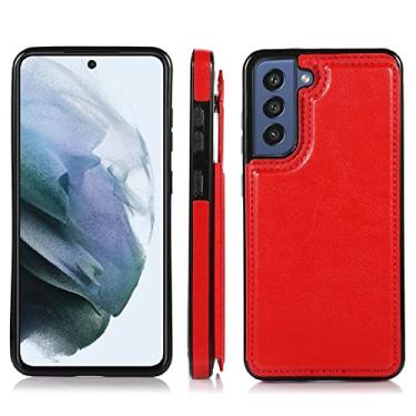 Imagem de Estojo de couro tipo carteira Slim Fit para Samsung Galaxy S22 Ultra S21 Plus S20 FE S10 Lite S10 S9 S8 S7 Note 20 Ultra 10 Lite 9, vermelho, para Galaxy S22