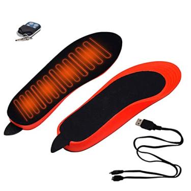 Imagem de Palmilhas Aquecidas Usb, Almofada elétrica recarregável para aquecer os pés, Tapete macio para meias mais quentes para os pés, palmilhas de aquecimento para esportes ao ar livre de inverno Aocate