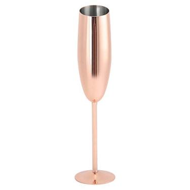 Imagem de KUIKUI - Taça de vinho, taça de champanhe ouro rosa de aço inoxidável, taça de coquetel de 300 ml para bar