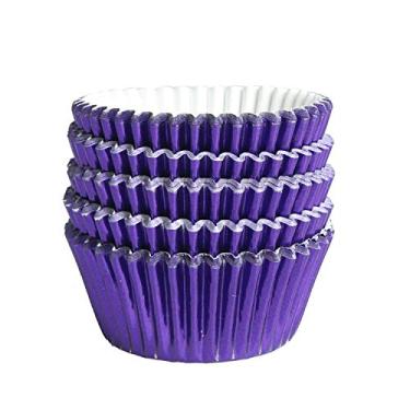 Imagem de Forro de cupcake de festa em casa, forro de cupcake de alumínio, forro de cupcake dourado, pacote com 100