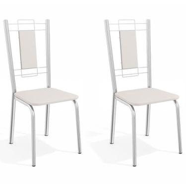 Imagem de Cadeiras Kit 2 Cadeiras Florença Cromada Branco - Kappesberg