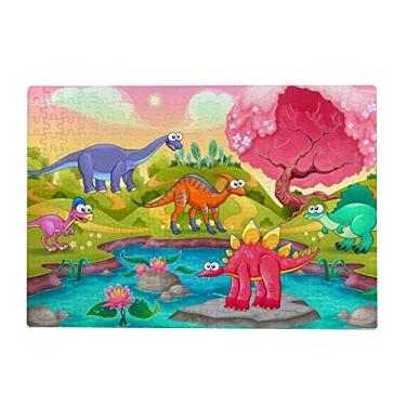 Imagem de Quebra-cabeças de 1000 peças para adultos – lindos dinossauros e bela floresta