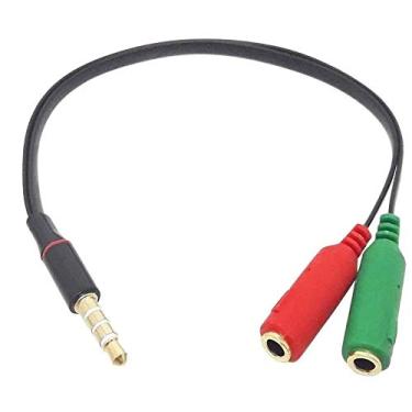 Imagem de Adaptador Cabo P3 Macho Para 2x P2 Audio Microfone Stereo Headset Notebook