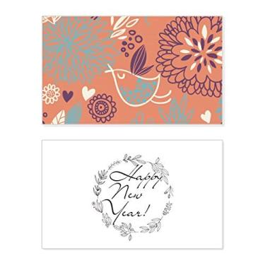 Imagem de Orange Line Flower Plant Paint New Year Festival Greeting Card Bless Message Gift