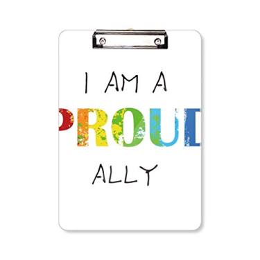 Imagem de LGBT Placa de apoio para prancheta Bandeira de arco-íris Proud Ally Placa de apoio A4