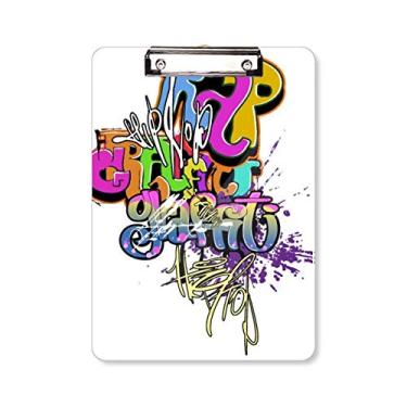 Imagem de Graffiti Street Culture Colorful Rap Words Prancheta pasta, bloco de escrita A4