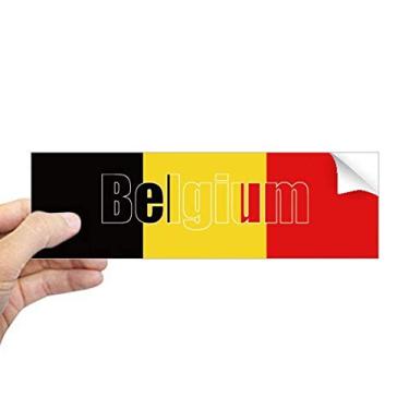 Imagem de DIYthinker Adesivo retangular para para-choque com nome da bandeira da Bélgica