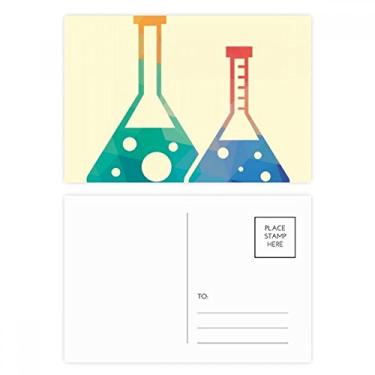 Imagem de Dois frascos cônicos estampa química conjunto de cartão postal aniversário correspondência cartão de agradecimento