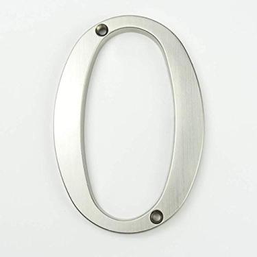 Imagem de Placa flutuante 3D de 10,16 cm, liga de números de porta de níquel acetinado com número de altura, montagem em parafuso, placa de caixa de correio grande 0-9, antiferrugem, fácil de ler