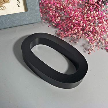 Imagem de Placa de casa flutuante 3D número 0-9 letra ABC 15,2 cm, placa de metal preta de aço inoxidável para portas de hotéis ao ar livre, alfabeto digital, montagem com parafuso, à prova d'água, antiferrugem