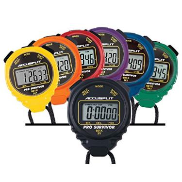 Imagem de ACCUSPLIT Cronômetros Pro Survivor Rainbow Plus One da A601X, cores sortidas, pacote com 7