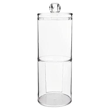 Imagem de Porta Hastes Flexivéis e Algodão Disco Redondo em Acrílico para organizar Maquiagem ou Banheiro